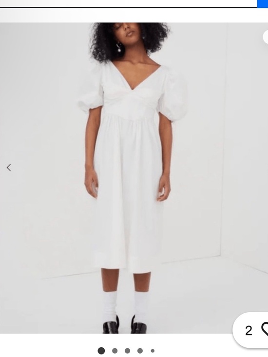 For Love And Lemons Dresses & Skirts - For Love & Lemons White V‑Neck Puff Sleeve Midi Dress